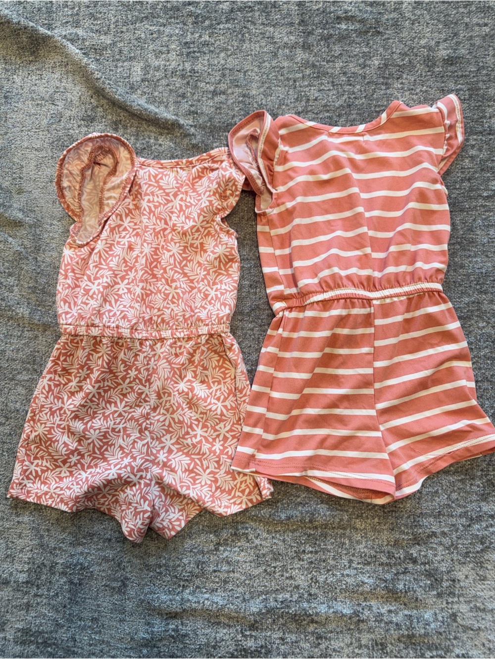 btween Pink Patterned & Striped Flutter Romper Set - Picture 4 of 4